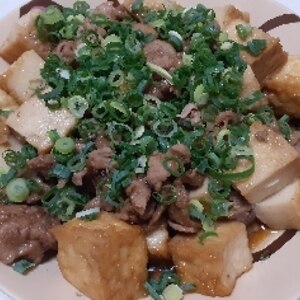 厚揚げと豚肉のあっさり炒め